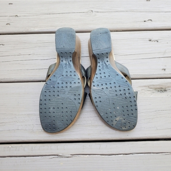 Dansko Professional Necci Black Leather Criss Cross Wrap Strappy Wedge Sandals - Picture 7 of 8